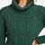 A191-403 Connemara Green Color Merino Wool Roll Neck Irish Sweater Closeup Neck View Shamrockgift.com
