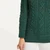 A191-403 Connemara Green Color Merino Wool Roll Neck Irish Sweater Closeup Sleeve View Shamrockgift.com