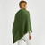 B819-430 MEADOW GREENColor Traditional Buttoned Merino Wool Poncho for Women Back Side Shamrockgift.com