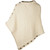 B819-367 NATURAL WHITE Color Traditional Buttoned Merino Wool Poncho for Women Studio Shamrockgift.com