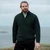 Aran Woollen Mills Men's Merino Wool Aran 1/2 Zipper Sweater Army Face B722 ShamrockGift.com