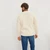 Aran Woollen Mills Men's Irish V-Neck Knit Cardigan A758 White Color Back ShamrockGift.com