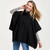 B694-702 Black Color SuperSoft Merino Wool Poncho with Cowl Neck Shamrockgift.com B694-702 Black Color SuperSoft Merino Wool Poncho with Cowl Neck Shamrockgift.com