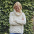B692-367 Natutal White SuperSoft Merino Wool Chunky Cable Cowl Sweater Whitw Front view ShamrockGift.com