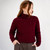 Ladies Turtleneck Wool Aran Sweater ML150 Wine Shop online on ShamrockGift.com