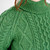 ML150-105-GREEN-Colour Ladies Turtleneck Wool Aran Sweater Closeuop view Shamrockgift.com