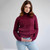 Ladies Turtleneck Wool Aran Sweater ML150 Red ShamrockGift.com
