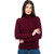 Ladies Turtleneck Wool Aran Sweater ML150 Wine ShamrockGift.com