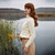Ladies Turtleneck Wool Aran Sweater ML150 White Side ShamrockGift.com