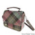 GA-LB1214-COL137 - MUTED GREEN PURPLE TARTAN Harris Tweed Thurso Square Shoulder Bag ShamrockGift.com