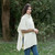 ML145 Natural Aran Diamond Moss Knit Wool Poncho Shop online on ShamrockGift.com