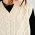 ML153-100 Natural White Cable Knit Aran Sweater Vest online on ShamrockGift.com