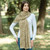 LS104 402 Fawn Brown Celtic Leaf Motif Cotton Shawl Lifestyle Front ShamrockGift.com