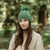 ML302 105 Green Aran Button Pom-Pom Hat ShamrockGift.com