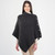 ML906-101-Charcoal Color Merino Irish Poncho with Button Detail ShamrockGift.com