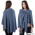 LLS105-904 Blue Color Lightweight Lambswool Draped Shawl Studio ShamrockGift.com