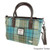 GA-LB1228-COL122-TURQUOISE TARTAN Harris Tweed Tartan Brora Bag ShamrockGift.com