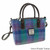 GA-LB1228-COL079-GREEN PURPLE TARTAN Harris Tweed Tartan Brora Bag ShamrockGift.com