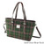GA-LB1028-COL107-DSRK GREEN PLUM CHECK Ladies Harris Tweed Tartan Plaid Handbag ShamrockGift.com