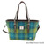 GA-LB1028-COL114-SEA BLUE GREEN CHECK Ladies Harris Tweed Tartan Plaid Handbag ShamrockGift.com