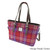 GA-LB1028-COL142-ORANGE PURPLE TARTAN Harris Tweed Large Spey Tote Bag ShamrockGift.com