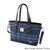 GA-LB1028-COL143-BLUE PURPLE STEWART TARTAN Harris Tweed Large Spey Tote Bag ShamrockGift.com
