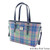 GA-LB1028-COL135-SOFT BLUE AND PINK TARTAN Harris Tweed Large Spey Tote Bag ShamrockGift.com