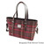 GA-LB1028-COL144 - BURGUNDY PINK STEWART TARTAN Harris Tweed Large Spey Tote Bag ShamrockGift.com