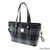 GA-LB1028-COL095-GREY BLACK TARTAN Harris Tweed Large Spey Tote Bag ShamrockGift.com