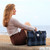 GA-LB1028-COL095-GREY BLACK TARTAN Harris Tweed Large Spey Tote Bag Lifestyle ShamrockGift.com
