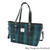 GA-LB1028-COL119-BLUE WITH TURQUOISE OVERCHECK Harris Tweed Large Spey Tote Bag ShamrockGift.com
