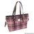 GA-LB1028-COL154-Pink Burgund  Check Harris Tweed Large Spey Tote Bag ShamrockGift.com