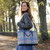 GA-LB1028-COL135-SOFT BLUE AND PINK TARTAN Harris Tweed Large Spey Tote Bag ShamrockGift.com