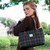 GA-LB1003-COL107-DARK GREEN PLUM CHECK Glen Appin Classic Harris Tweed Handbag Lifestyle ShamrockGift.com