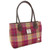 GA-LB1003-Burgundy & Sand Tartan Glen Appin Classic Harris Tweed Handbag ShamrockGift.com