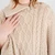 ML161 Irish Fisherman Zip Neck Poncho Parsnip zipper  ShamrockGift.com