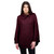 ML161 108 Wine Irish Fisherman Zip Neck Poncho Front Studio ShamrockGift.com