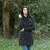 ML162 101 Charcoal Irish Hooded Fern Women's Cardigan Front Lifestyle ShamrockGift.com