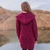 ML162 112 Velvet Red Irish Hooded Fern Women's Cardigan Side Lifestyle ShamrockGift.com