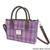GA-LB1228-COL145-TEAL BLUE CHECK Harris Tweed Tartan Brora Tote Bag ShamrockGift.com