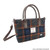 GA-LB1228-COL127-Grey with Rust Overcheck Harris Tweed Tartan Brora Tote Bag ShamrockGift.com