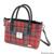 GA-LB1228-COL158-Red Grey Harris Tweed Tartan Brora Tote Bag ShamrockGift.com