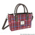 GA-LB1228-COL151-Rust with Pink & Blue Harris Tweed Tartan Brora Tote Bag ShamrockGift.com