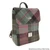 GA-LB1213-COL137-Muted Green & Rose Pink Plaid Irish Tweed and Leather Backpack ShamrockGift.com