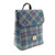 GA-LB1213-Blue Purple Plaid Irish Tweed and Leather Backpack ShamrockGift.com