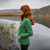 ML164 105 Green Irish V Neck Shawl Women's Cardigan Side View ShamrockGift.com ML164 105 Green Irish V Neck Shawl Women's Cardigan Side View ShamrockGift.com
