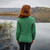 ML164 105 Green Irish V Neck Shawl Women's Cardigan Back View ShamrockGift.com ML164 105 Green Irish V Neck Shawl Women's Cardigan Back View ShamrockGift.com