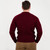 Men's Heavyweight Traditional Fisherman Wool Sweater Wine Red Back View ShamrockGift.com