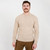 Men's Heavyweight Traditional Fisherman Wool Sweater Parsnip Front View ShamrockGift.com