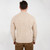Men's Heavyweight Traditional Fisherman Wool Sweater Parsnip Back View ShamrockGift.com